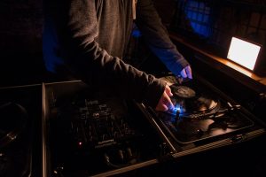 DJ putting a record on